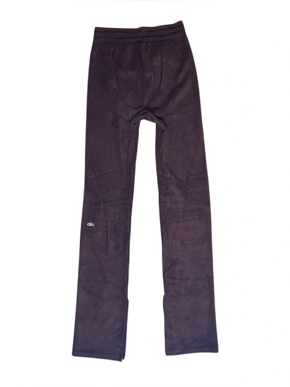 Alo Lux Terry Split Bottom Flare Leggings Womens M Brown Yoga Pants